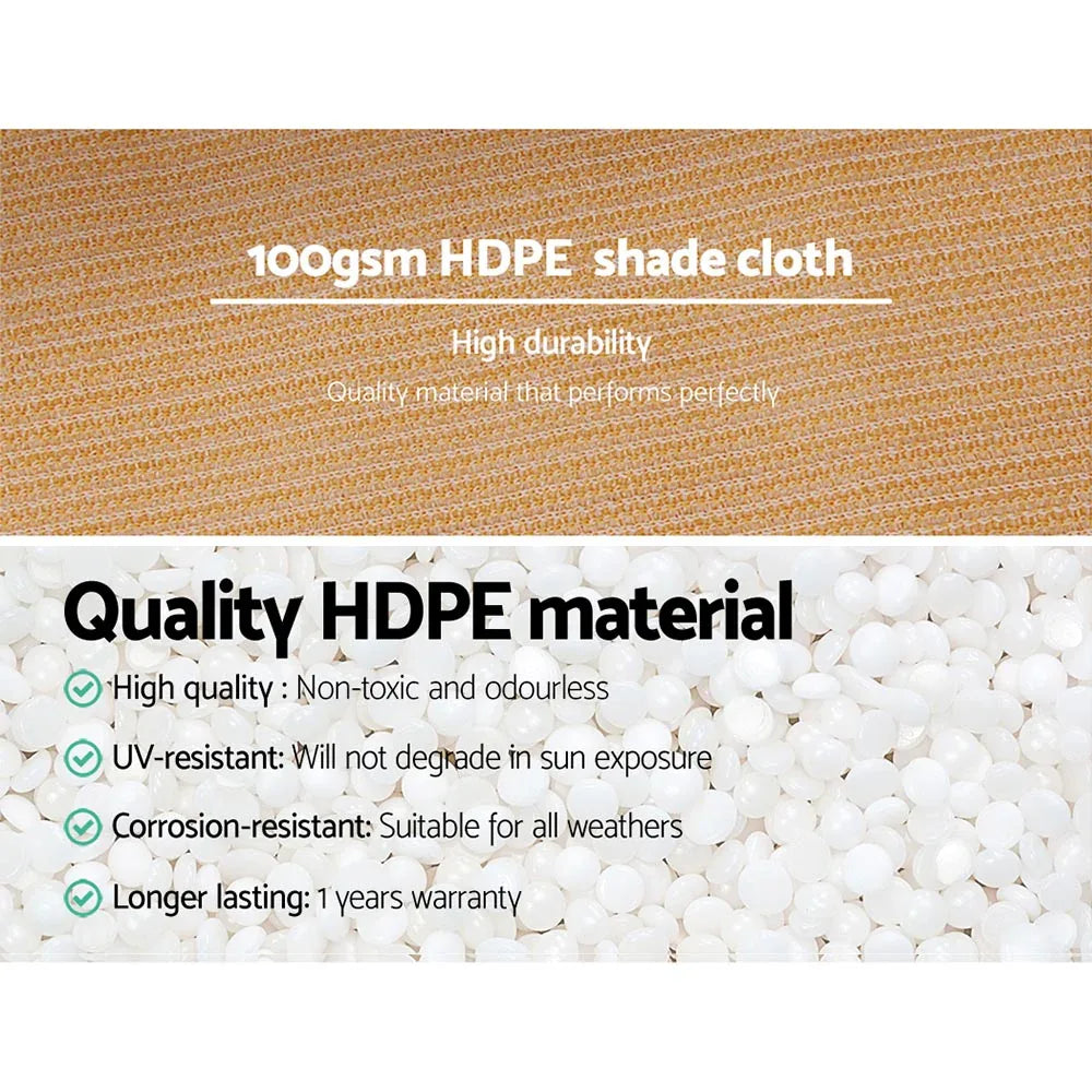 Instahut 50% Shade Cloth 1.83x50m Shadecloth Sail Heavy Duty Beige - Mekamart Australia