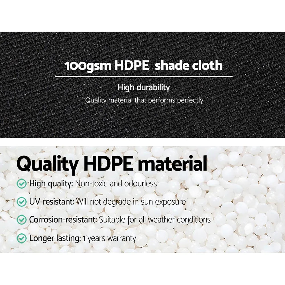 Instahut 50% Shade Cloth 1.83x50m Shadecloth Sail Heavy Duty Black - Mekamart Australia