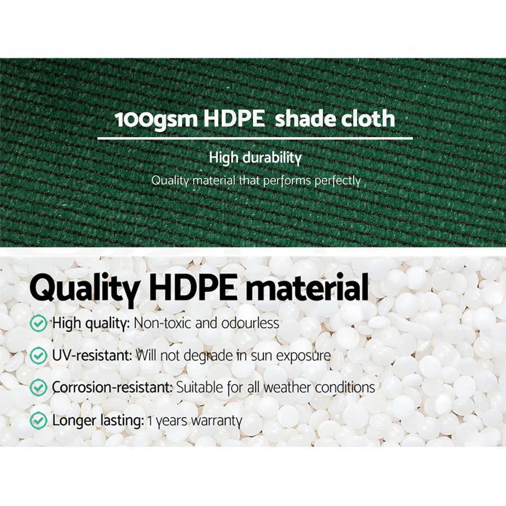 Instahut 50% Shade Cloth 1.83x50m Shadecloth Sail Heavy Duty Green - Mekamart Australia