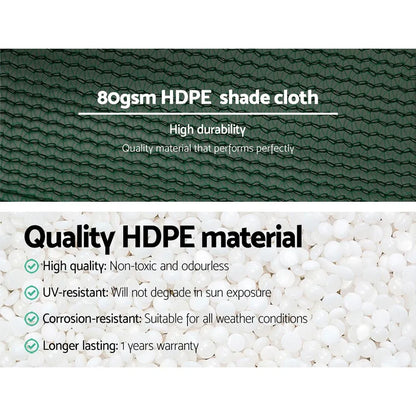 Instahut 30% Shade Cloth 1.83x50m Shadecloth Wide Heavy Duty Green - Mekamart Australia