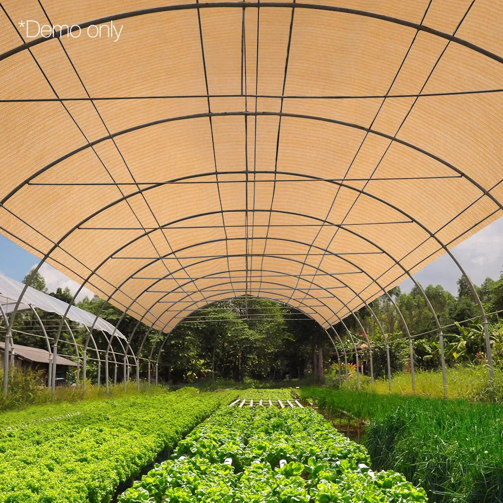 Instahut 70% Shade Cloth 3.66x10m Shadecloth Sail Heavy Duty Beige - Mekamart Australia