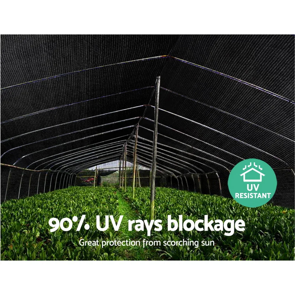 Instahut 90% Shade Cloth 3.66x10m Shadecloth Sail Heavy Duty Black - Mekamart Australia
