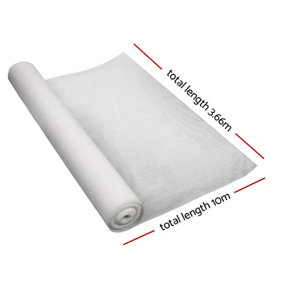 Instahut 30% Shade Cloth 3.66x10m Shadecloth Wide Heavy Duty White - Mekamart Australia