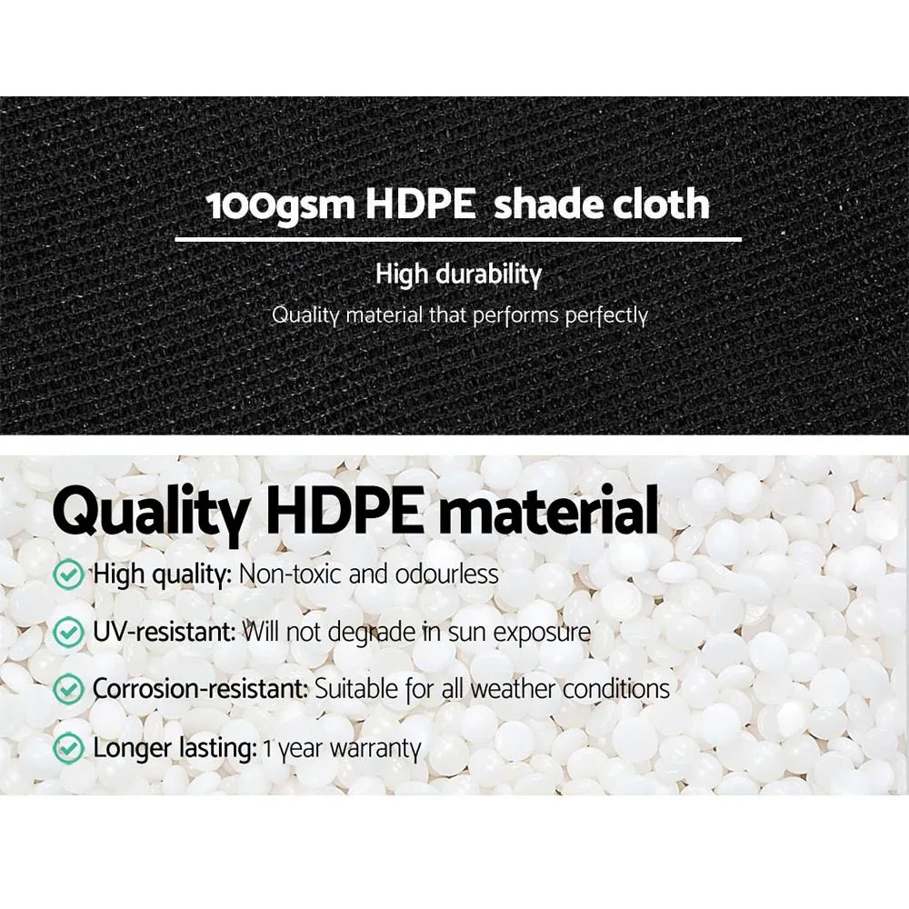 Instahut 50% Shade Cloth 3.66x20m Shadecloth Sail Heavy Duty Black - Mekamart Australia