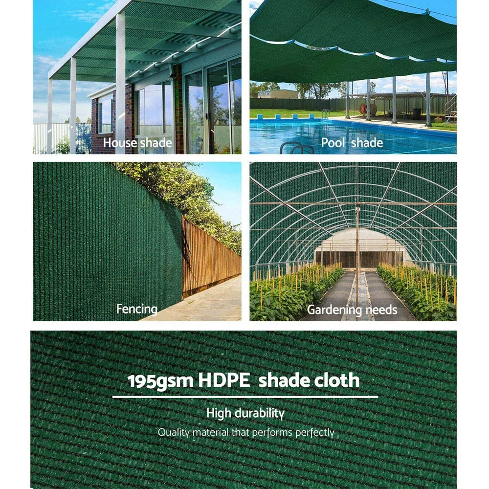 Instahut 90% Shade Cloth 3.66x20m Shadecloth Sail Heavy Duty Green - Mekamart Australia