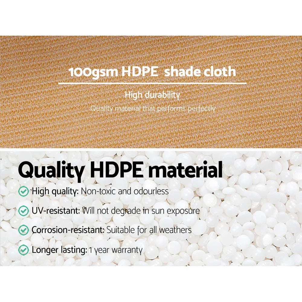 Instahut 50% Shade Cloth 3.66x30m Shadecloth Sail Heavy Duty Beige - Mekamart Australia