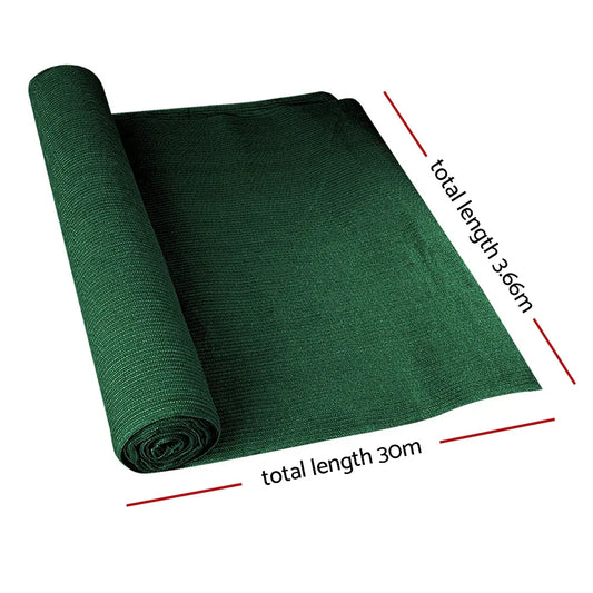Instahut 50% Shade Cloth 3.66x30m Shade Cloth Sail Heavy Duty Shadecloth Garden Mesh Roll GR - Mekamart Australia
