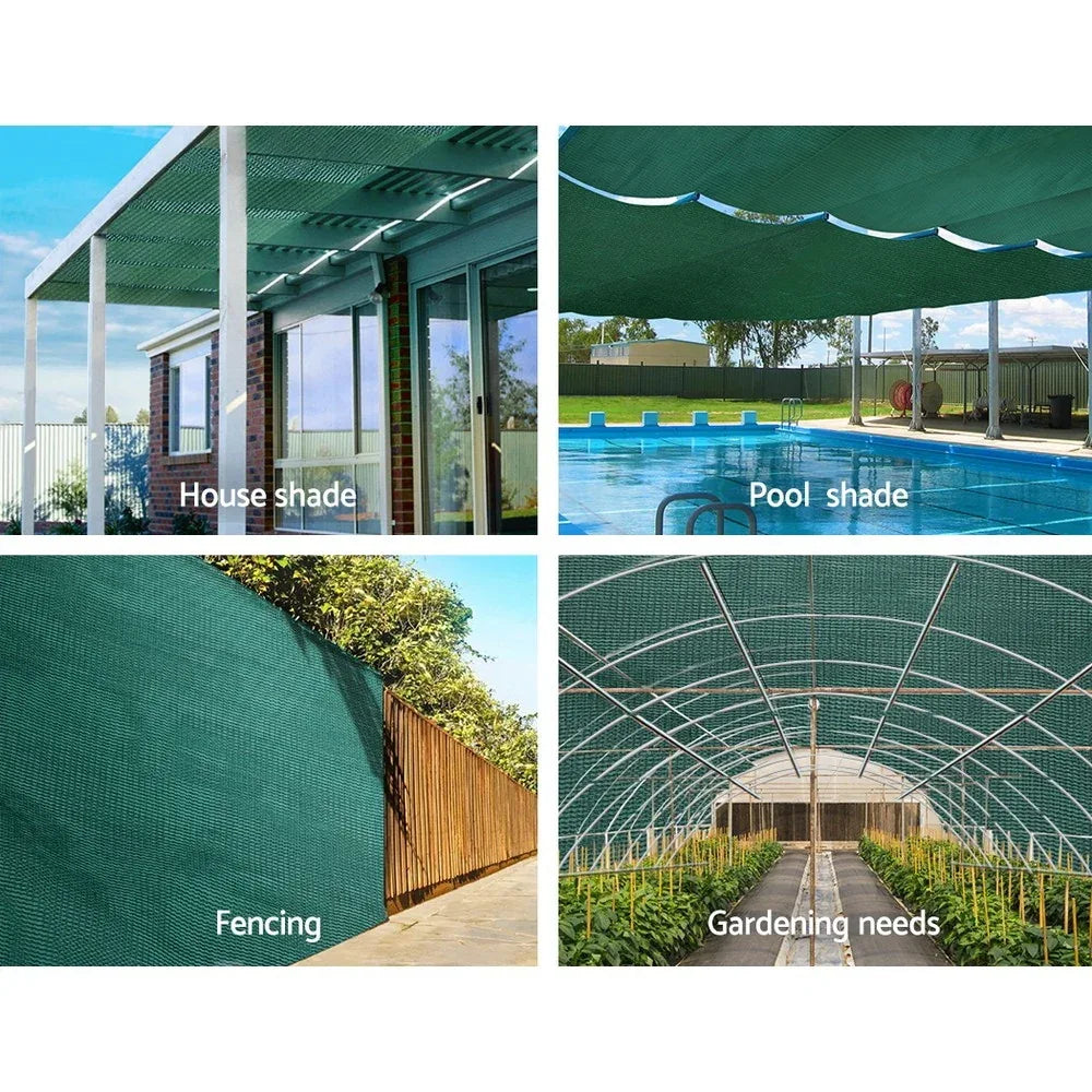 Instahut 50% Shade Cloth 3.66x30m Shadecloth Wide Heavy Duty Green - Mekamart Australia