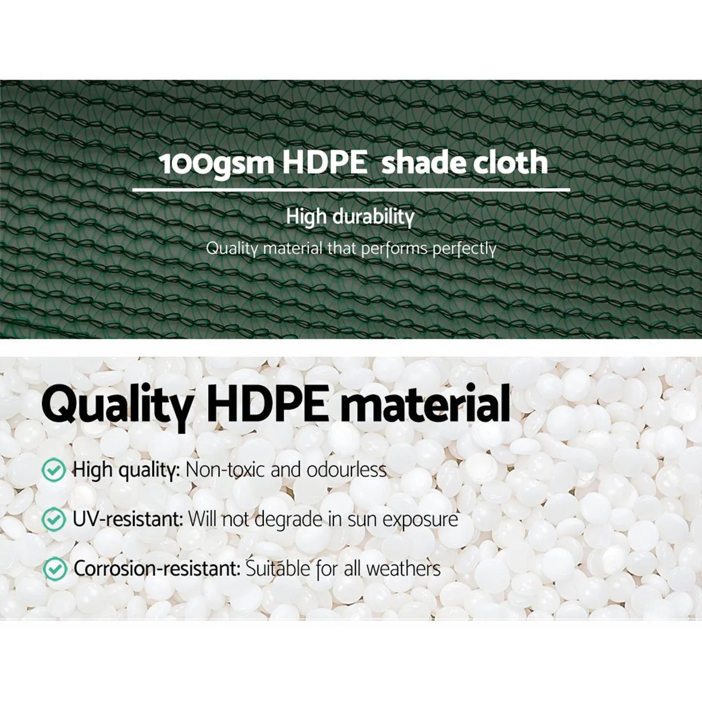 Instahut 50% Shade Cloth 3.66x30m Shadecloth Wide Heavy Duty Green - Mekamart Australia