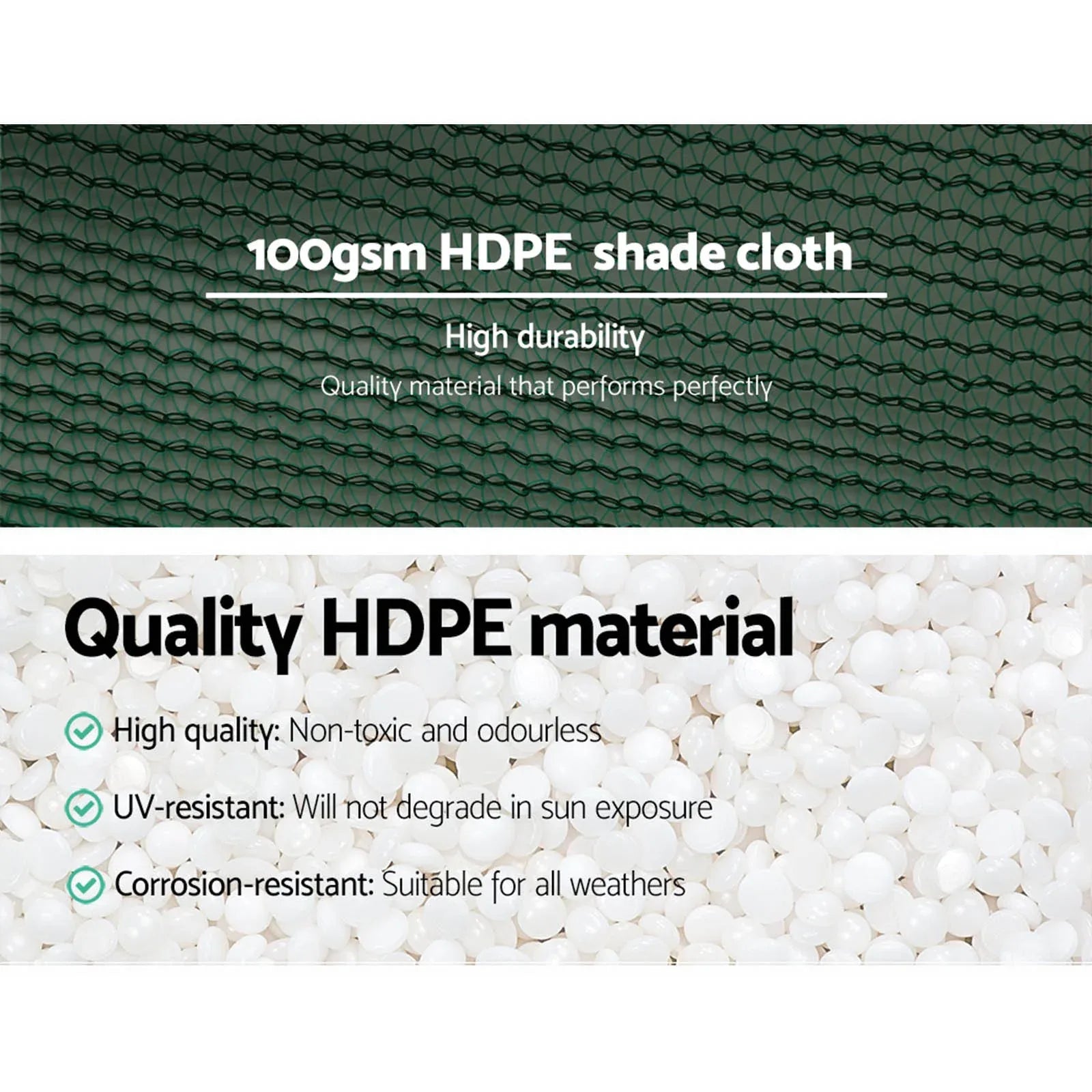 Instahut 50% Shade Cloth 3.66x30m Shadecloth Wide Heavy Duty Green - Mekamart Australia