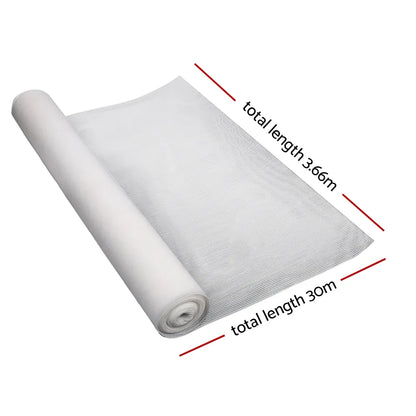 Instahut 50% Shade Cloth 3.66x30m Shadecloth Wide Heavy Duty White - Mekamart Australia