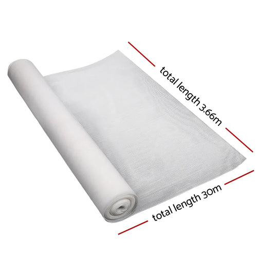 Instahut 50% Shade Cloth 3.66x30m Shadecloth Wide Heavy Duty White - Mekamart Australia