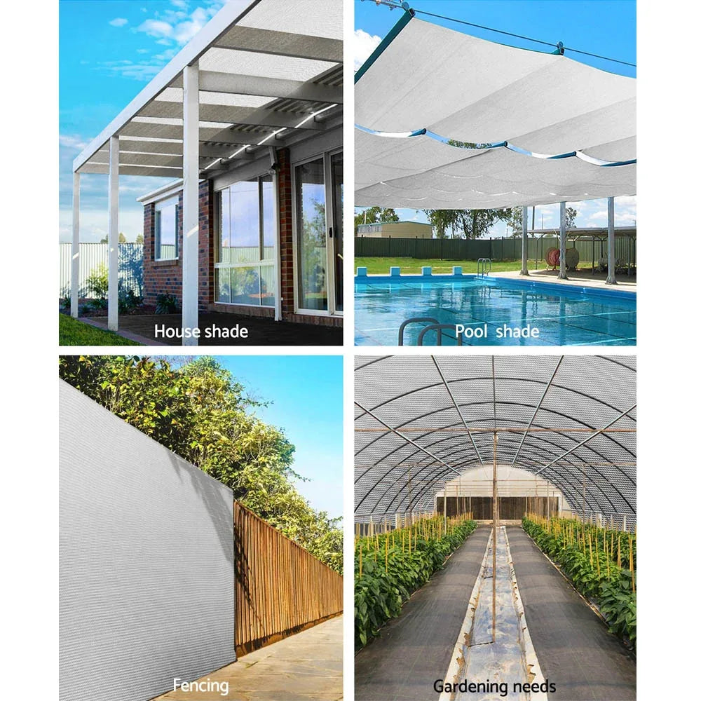 Instahut 50% Shade Cloth 3.66x30m Shadecloth Wide Heavy Duty White - Mekamart Australia