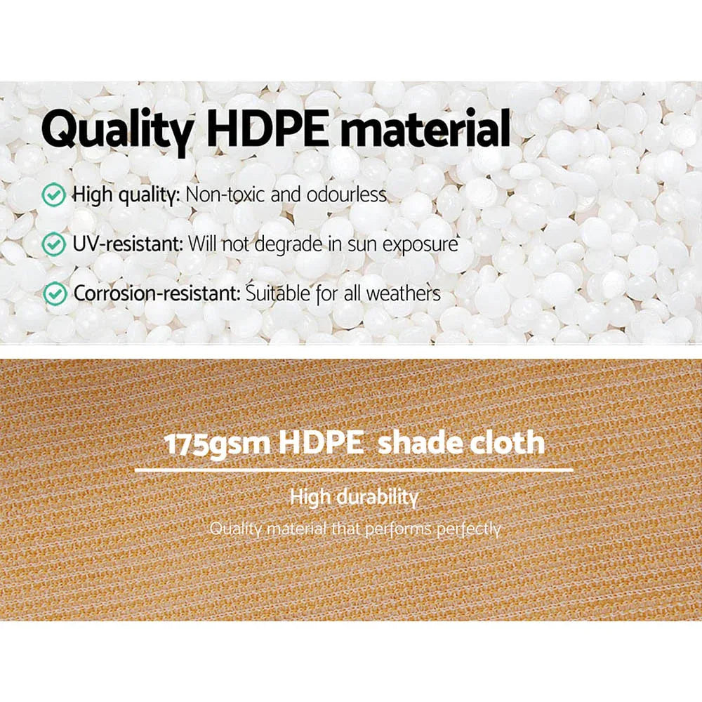 Instahut 70% Shade Cloth 3.66x30m Shadecloth Sail Heavy Duty Beige - Mekamart Australia