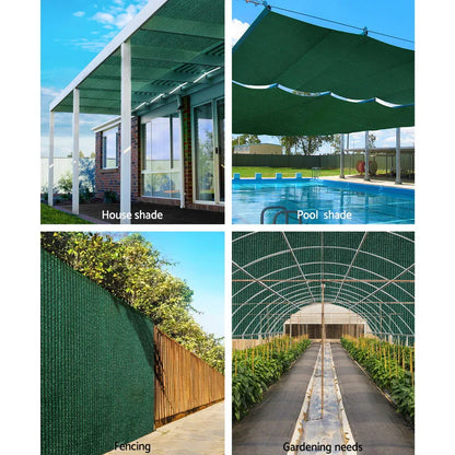 Instahut 70% Shade Cloth 3.66x30m Shadecloth Sail Heavy Duty Green - Mekamart Australia