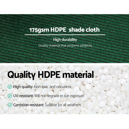 Instahut 70% Shade Cloth 3.66x30m Shadecloth Sail Heavy Duty Green - Mekamart Australia