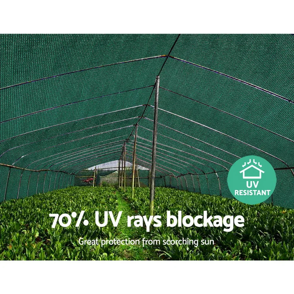 Instahut 70% Shade Cloth 3.66x30m Shadecloth Sail Heavy Duty Green - Mekamart Australia