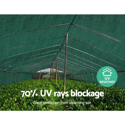 Instahut 70% Shade Cloth 3.66x30m Shadecloth Sail Heavy Duty Green - Mekamart Australia