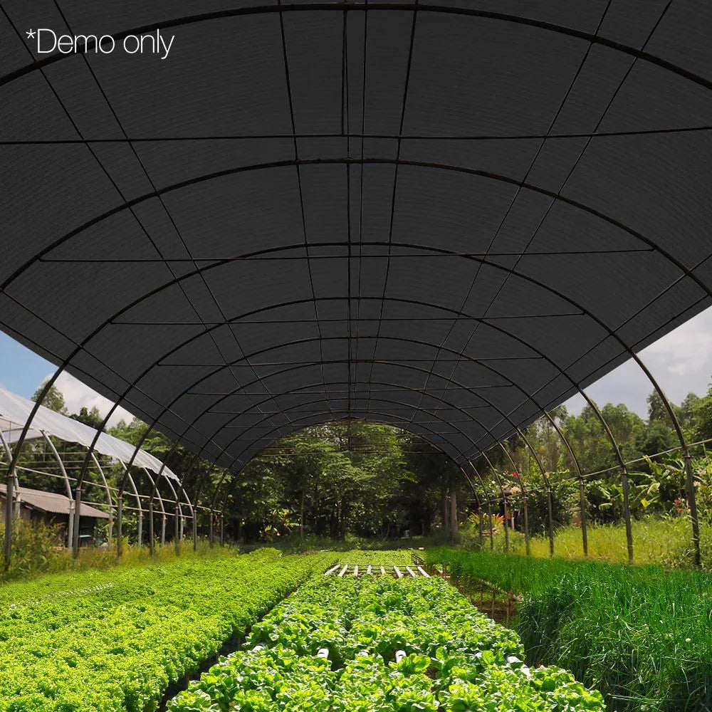 Instahut 90% Shade Cloth 3.66x30m Shadecloth Sail Heavy Duty Black - Mekamart Australia