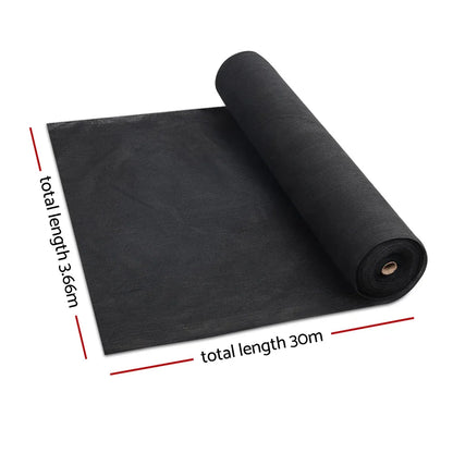 Instahut 30% Shade Cloth 3.66x30m Shadecloth Wide Heavy Duty Black - Mekamart Australia