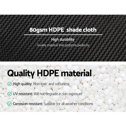 Instahut 30% Shade Cloth 3.66x30m Shadecloth Wide Heavy Duty Black - Mekamart Australia