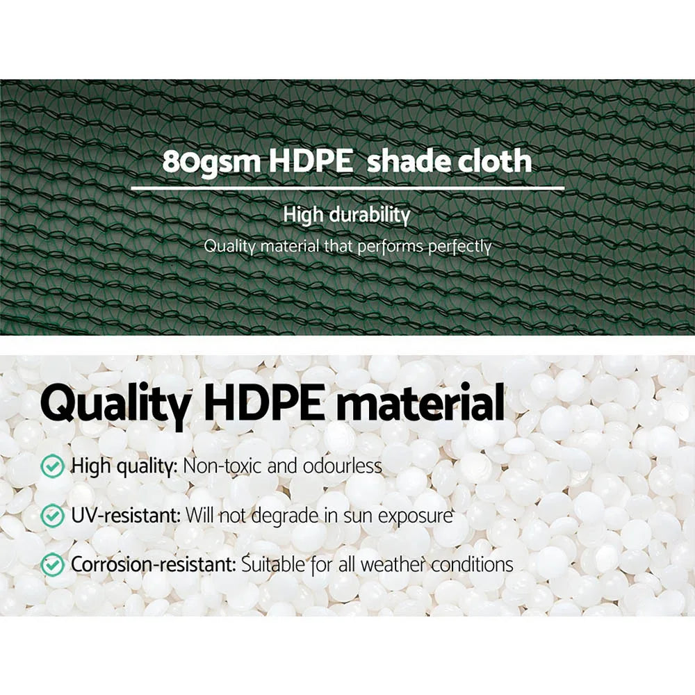 Instahut 30% Shade Cloth 3.66x30m Shadecloth Wide Heavy Duty Green - Mekamart Australia