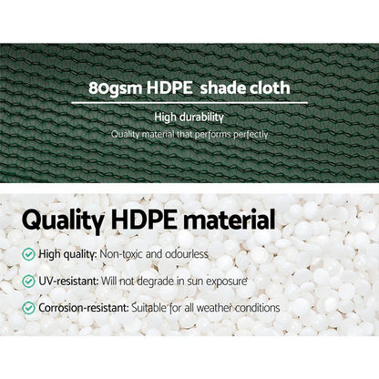 Instahut 30% Shade Cloth 3.66x30m Shadecloth Wide Heavy Duty Green - Mekamart Australia
