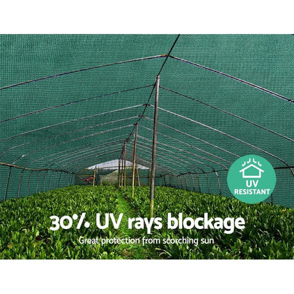 Instahut 30% Shade Cloth 3.66x30m Shadecloth Wide Heavy Duty Green - Mekamart Australia