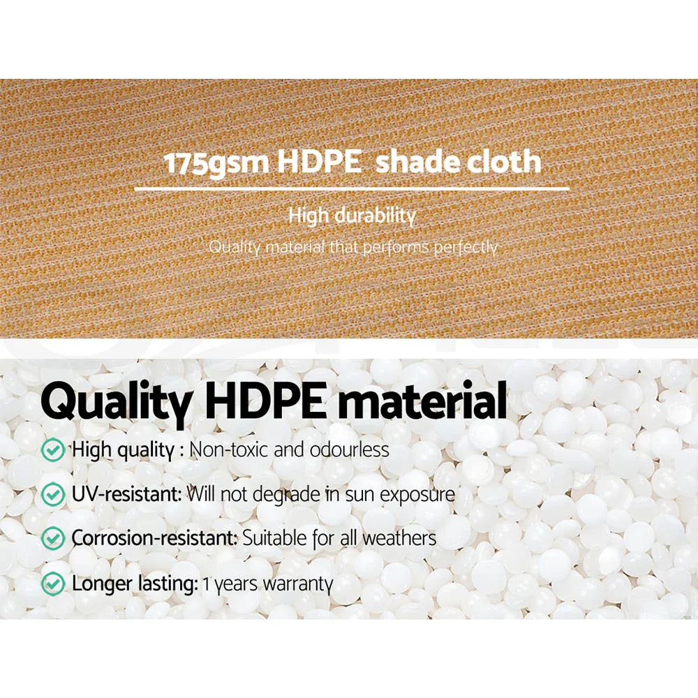 Instahut 70% Shade Cloth 1.83x20m Shadecloth Sail Heavy Duty Beige - Mekamart Australia