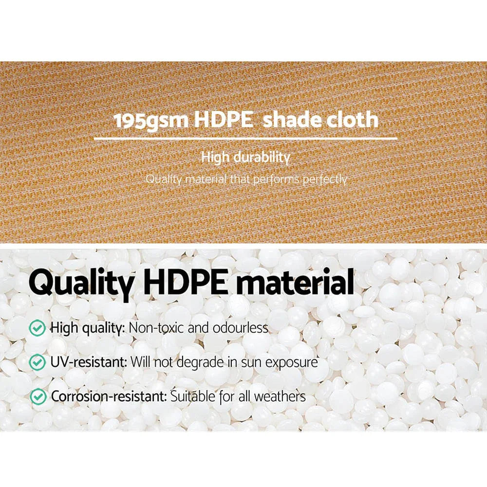 Instahut 90% Shade Cloth 3.66x30m Shadecloth Sail Heavy Duty Beige - Mekamart Australia