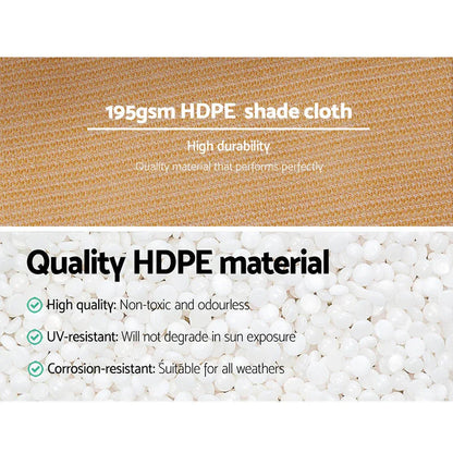 Instahut 90% Shade Cloth 3.66x30m Shadecloth Sail Heavy Duty Beige - Mekamart Australia