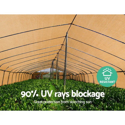 Instahut 90% Shade Cloth 3.66x30m Shadecloth Sail Heavy Duty Beige - Mekamart Australia