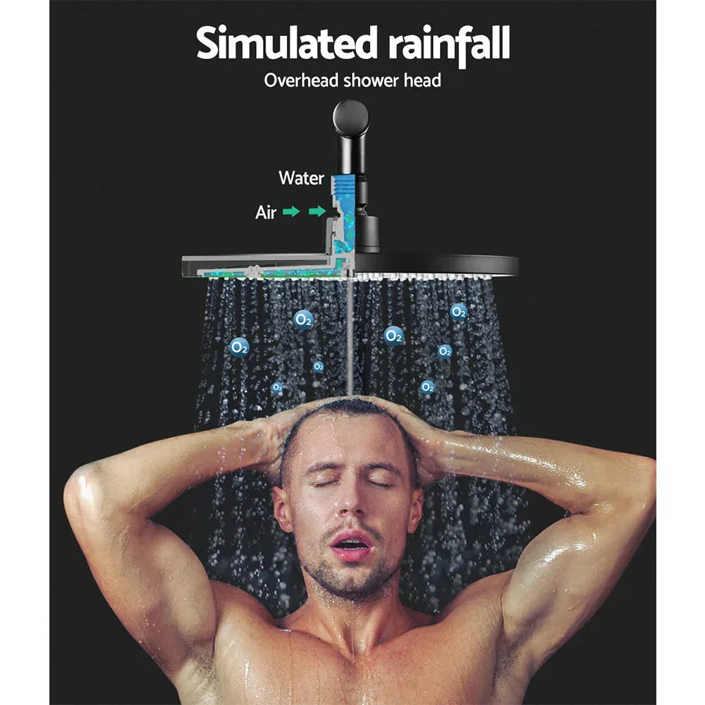 Cefito 9'' Rain Shower Head Set Handheld Round High Pressure Black - Mekamart Australia