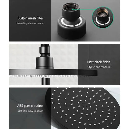 Cefito 9'' Rain Shower Head Set Handheld Round High Pressure Black - Mekamart Australia