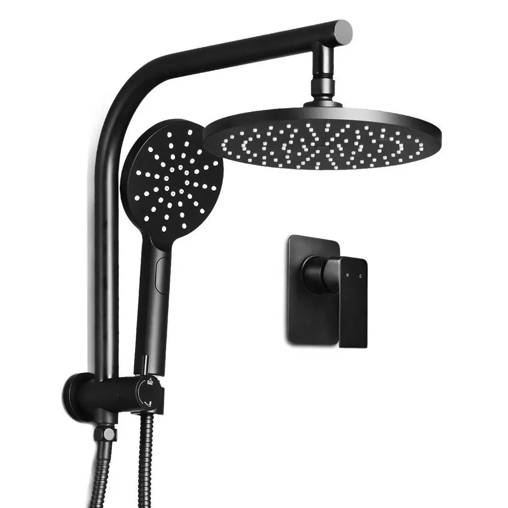 Cefito 9'' Rain Shower Head Set Handheld Round High Pressure Mixer Tap Black - Mekamart Australia