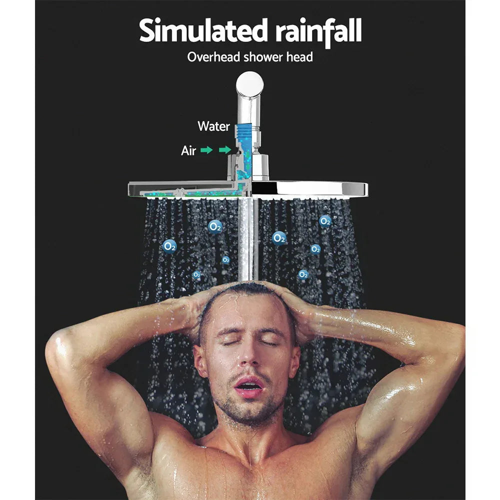 Cefito 9'' Rain Shower Head Set Handheld Round High Pressure Mixer Tap Chrome - Mekamart Australia