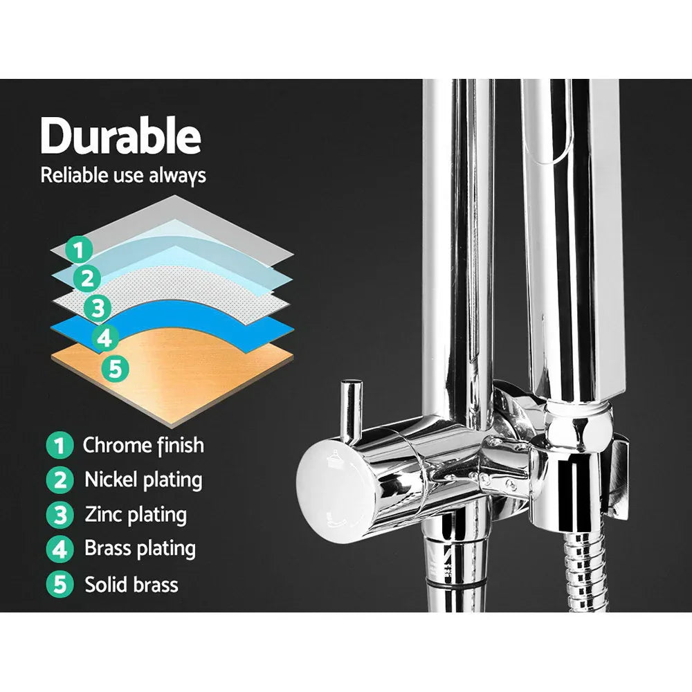 Cefito 9'' Rain Shower Head Set Handheld Round High Pressure Twins Tap Chome - Mekamart Australia