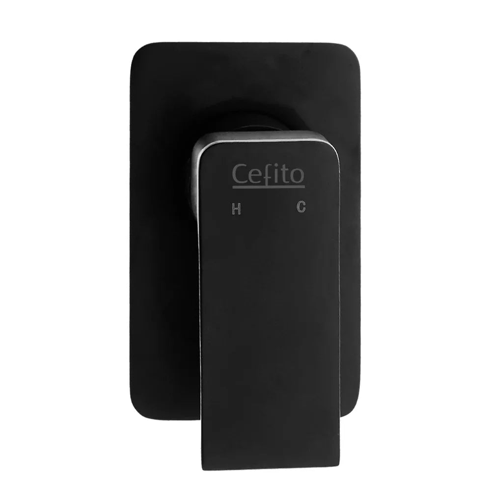 Cefito Shower Mixer Tap Wall Bath Taps Brass Hot Cold Basin Bathroom Black - Mekamart Australia