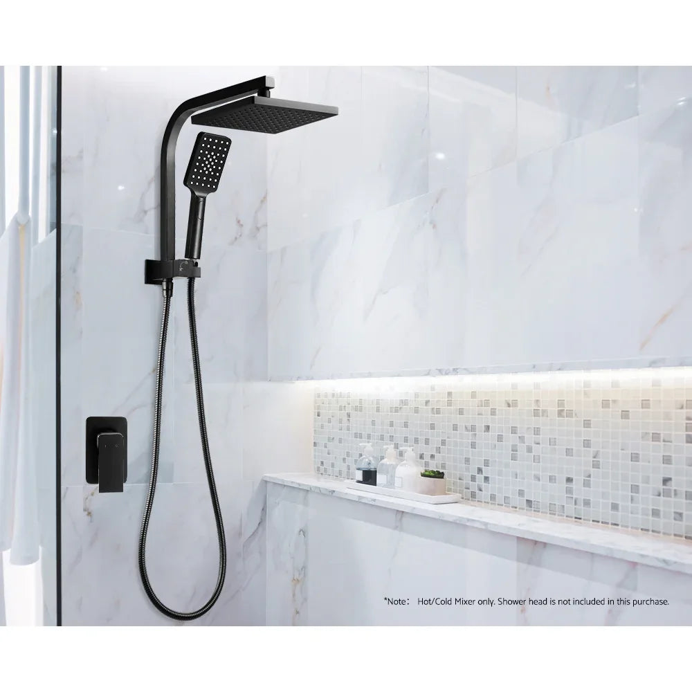 Cefito Shower Mixer Tap Wall Bath Taps Brass Hot Cold Basin Bathroom Black - Mekamart Australia
