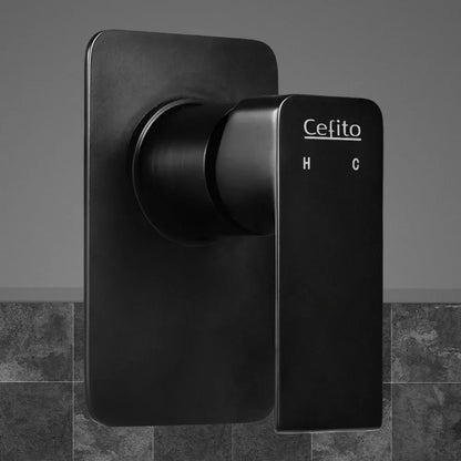 Cefito Shower Mixer Tap Wall Bath Taps Brass Hot Cold Basin Bathroom Black - Mekamart Australia