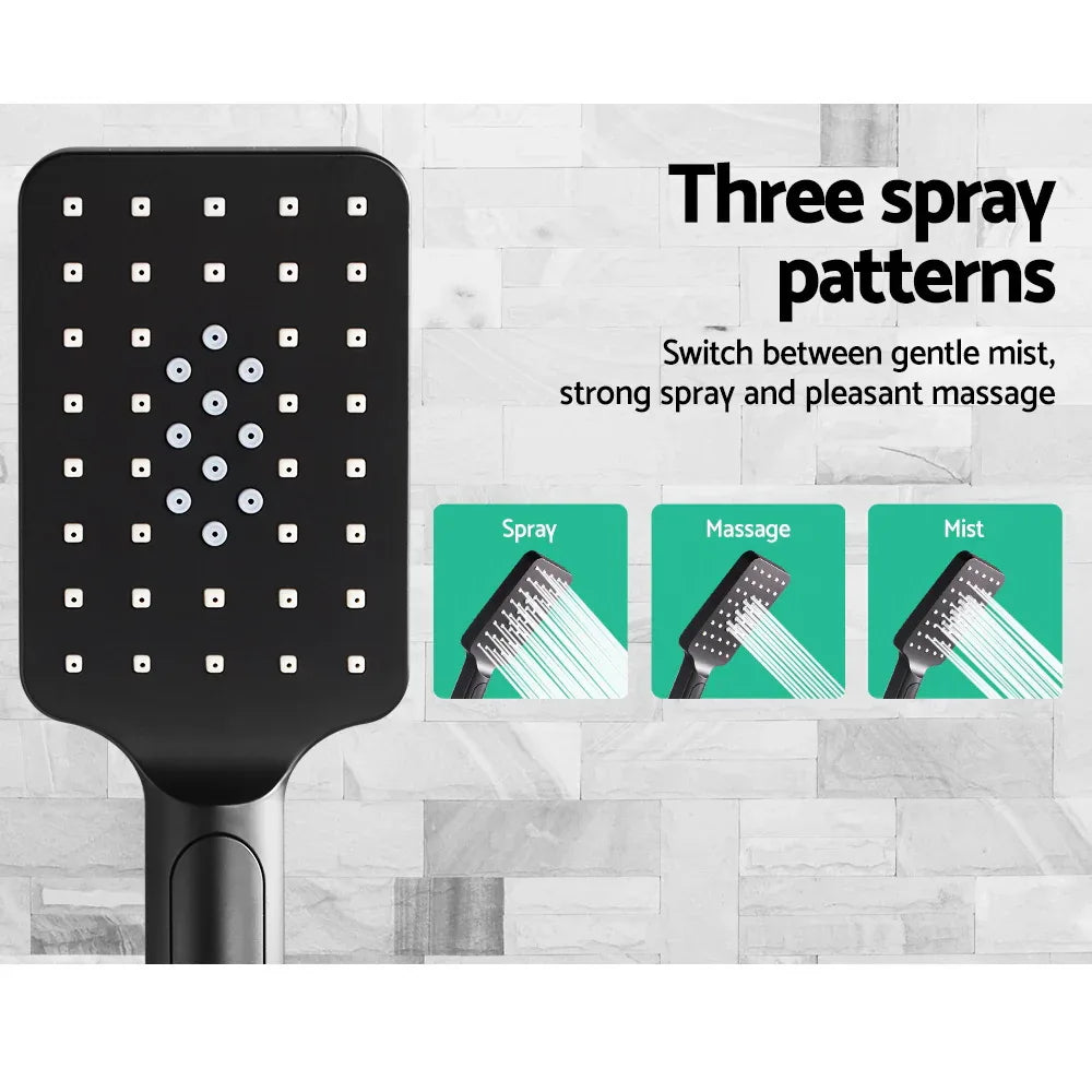 Cefito 8'' Rain Shower Head Set Handheld Square High Pressure Black - Mekamart Australia