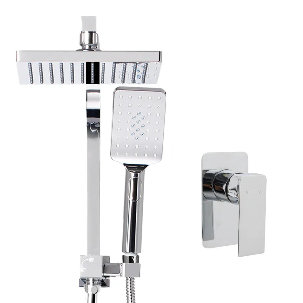 Cefito 8'' Rain Shower Head Set Handheld Square High Pressure Mixer Tap Chrome - Mekamart Australia