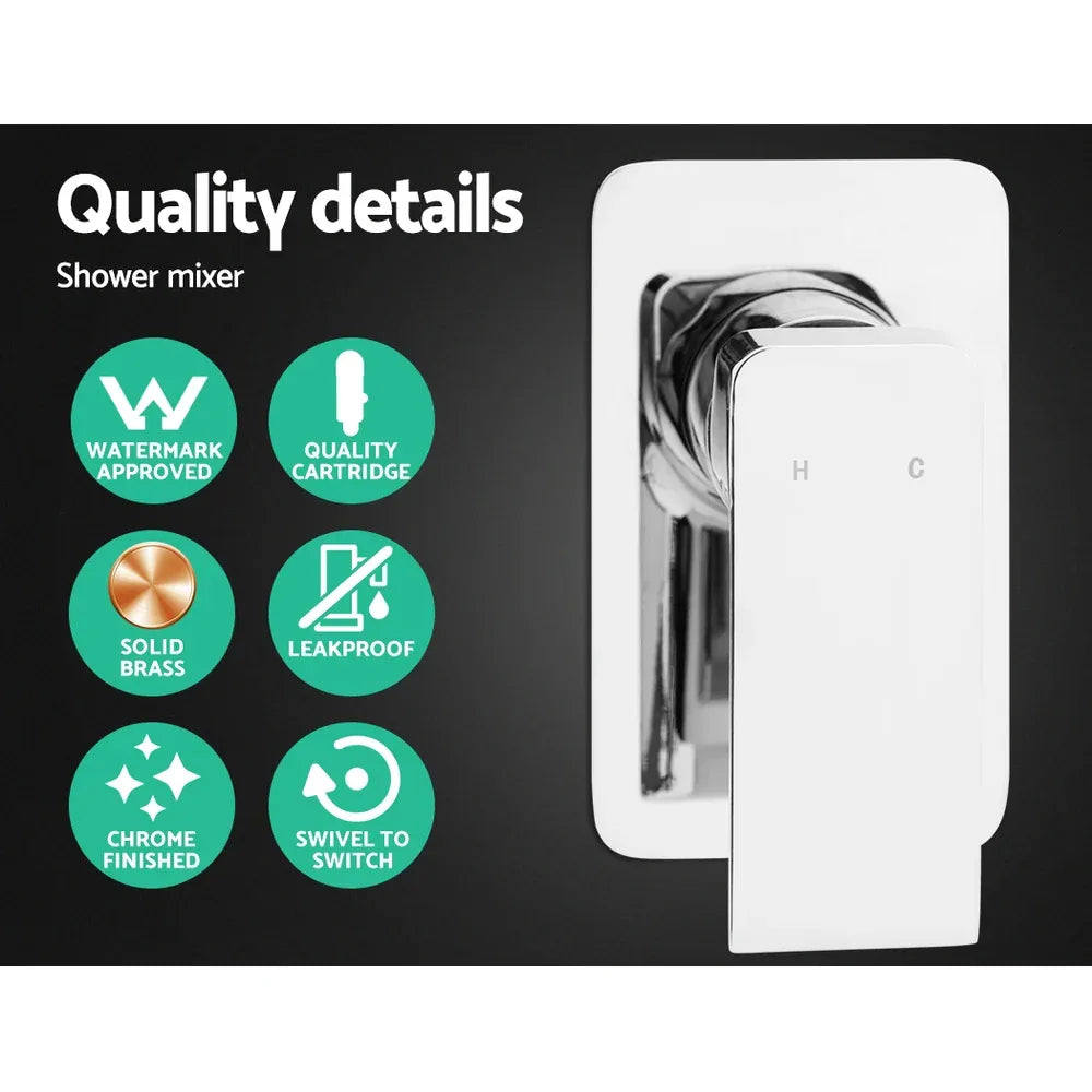Cefito 8'' Rain Shower Head Set Handheld Square High Pressure Mixer Tap Chrome - Mekamart Australia