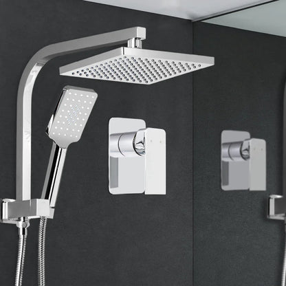 Cefito 8'' Rain Shower Head Set Handheld Square High Pressure Mixer Tap Chrome - Mekamart Australia