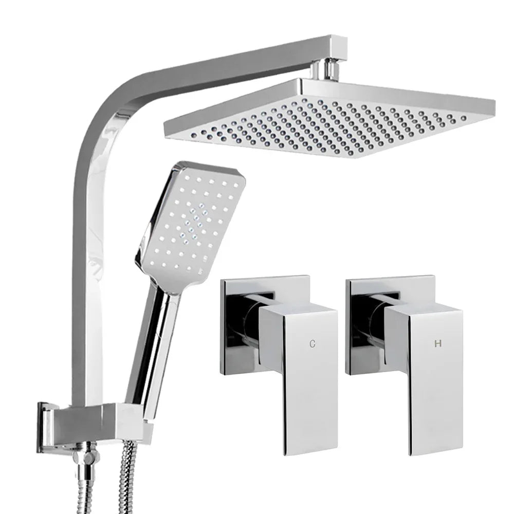 Cefito 8'' Rain Shower Head Set Handheld Square High Pressure wins Tap�Chrome - Mekamart Australia