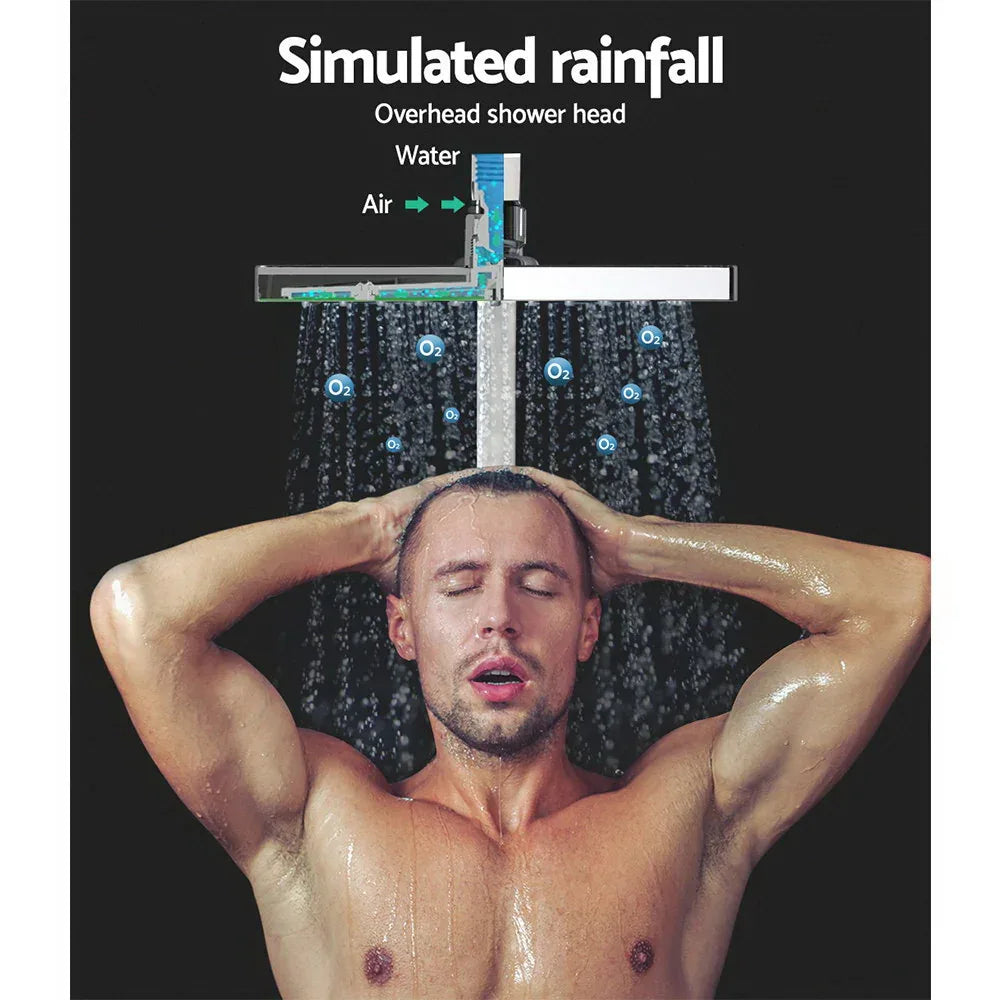 Cefito 8'' Rain Shower Head Set Handheld Square High Pressure wins Tap�Chrome - Mekamart Australia