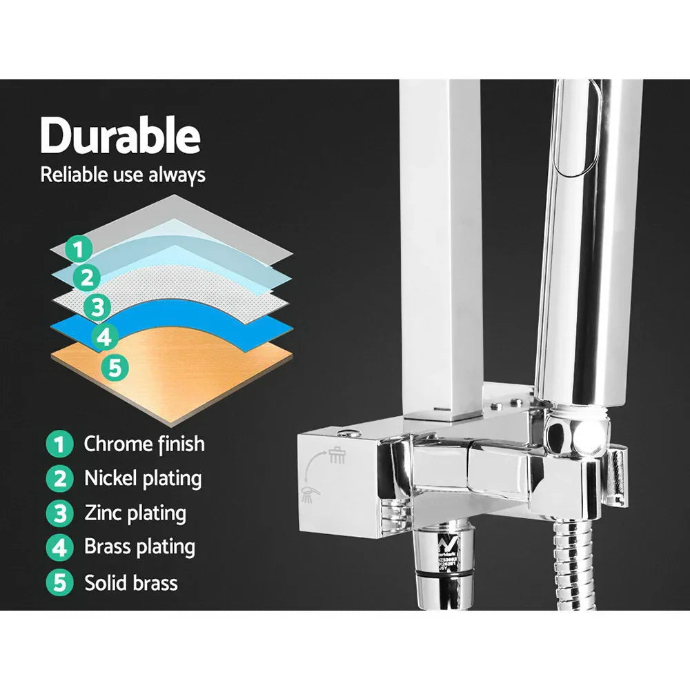 Cefito 8'' Rain Shower Head Set Handheld Square High Pressure wins Tap�Chrome - Mekamart Australia