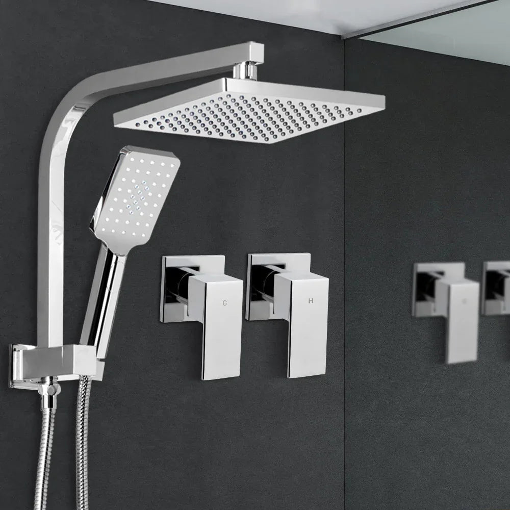 Cefito 8'' Rain Shower Head Set Handheld Square High Pressure wins Tap�Chrome - Mekamart Australia