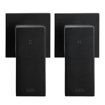 Cefito Shower Twins Tap Wall Bath Taps Brass Hot Cold Basin Bathroom Black - Mekamart Australia