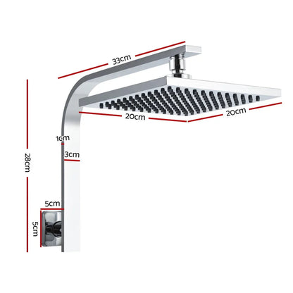 Cefito 8'' Rain Shower Head Wall Arm Square High Pressure Chrome - Mekamart Australia